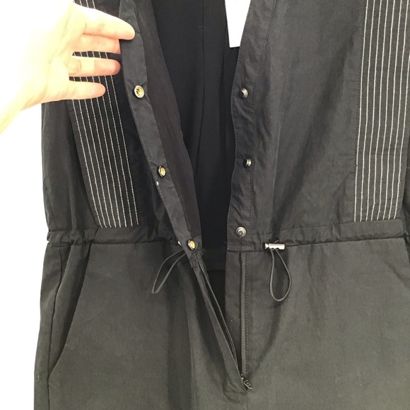 Strut & Bolt Top Stitch Sleeveless Poplin Romper Casual Beach Black NWT Size S - Picture 5 of 9